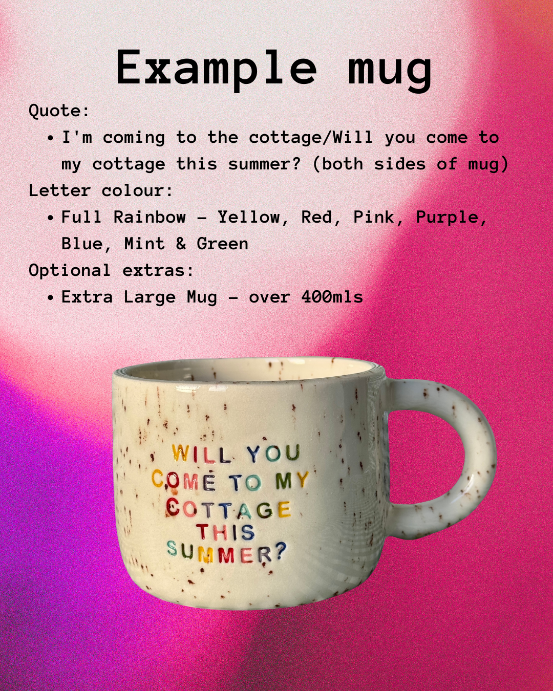 PREORDER - The OG with Speckles - I'm Coming to the Cottage Mug/Cup