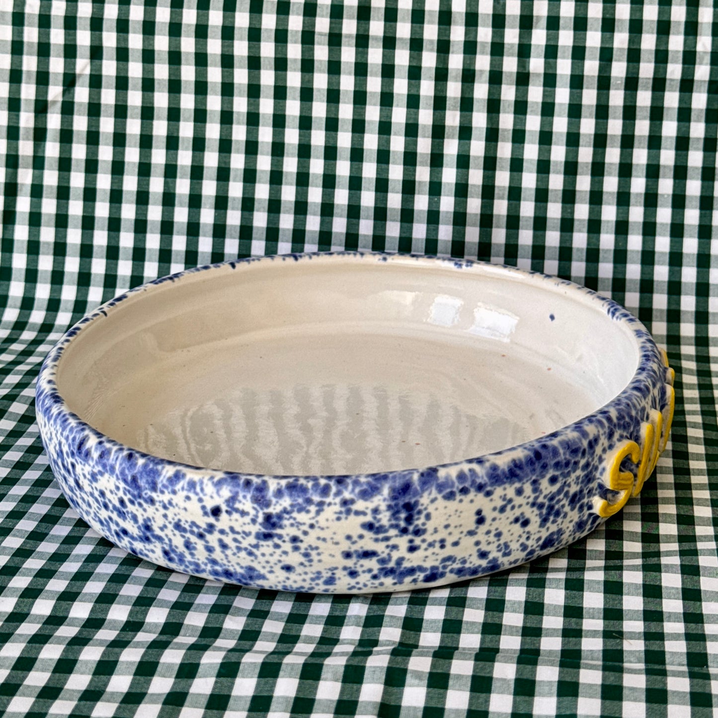 Silly Goose Dog Bowl - Blue Splatter