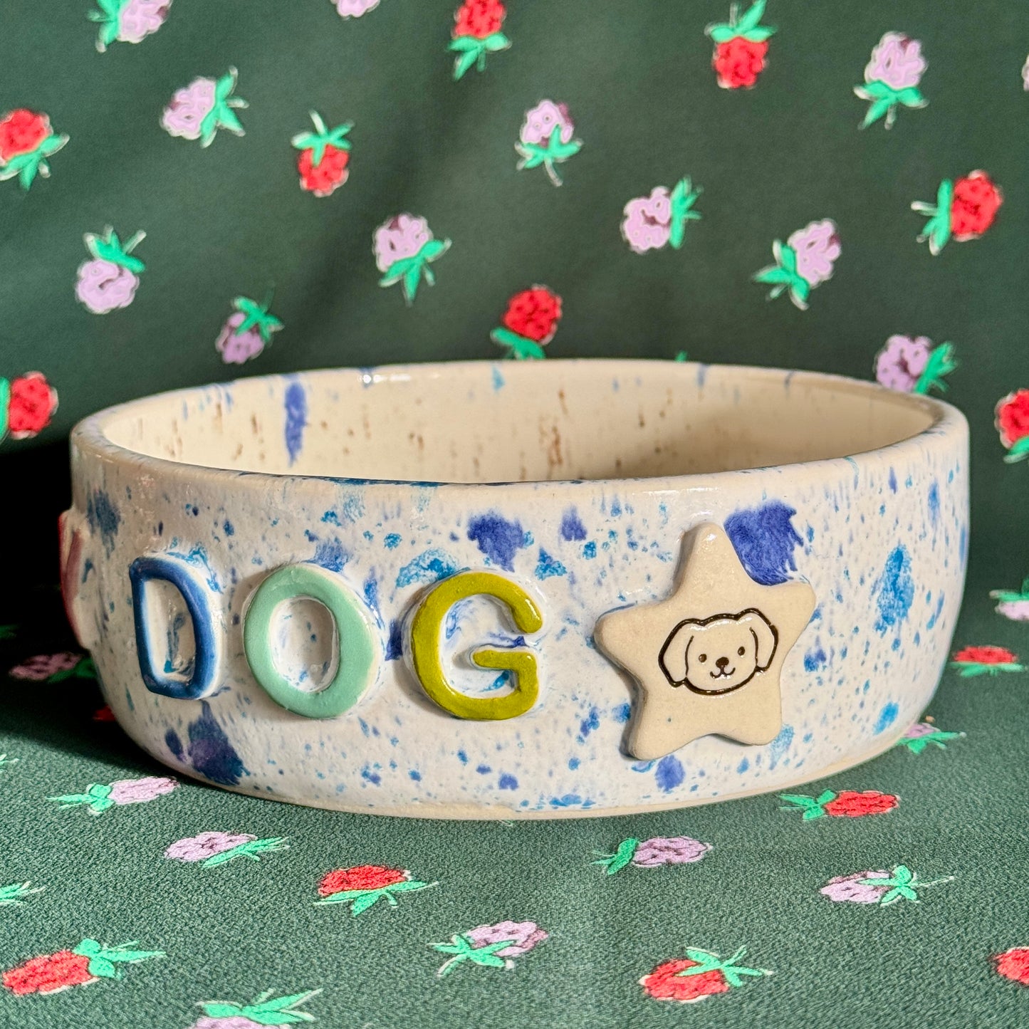 Gay Dog Bowl - White & Blue