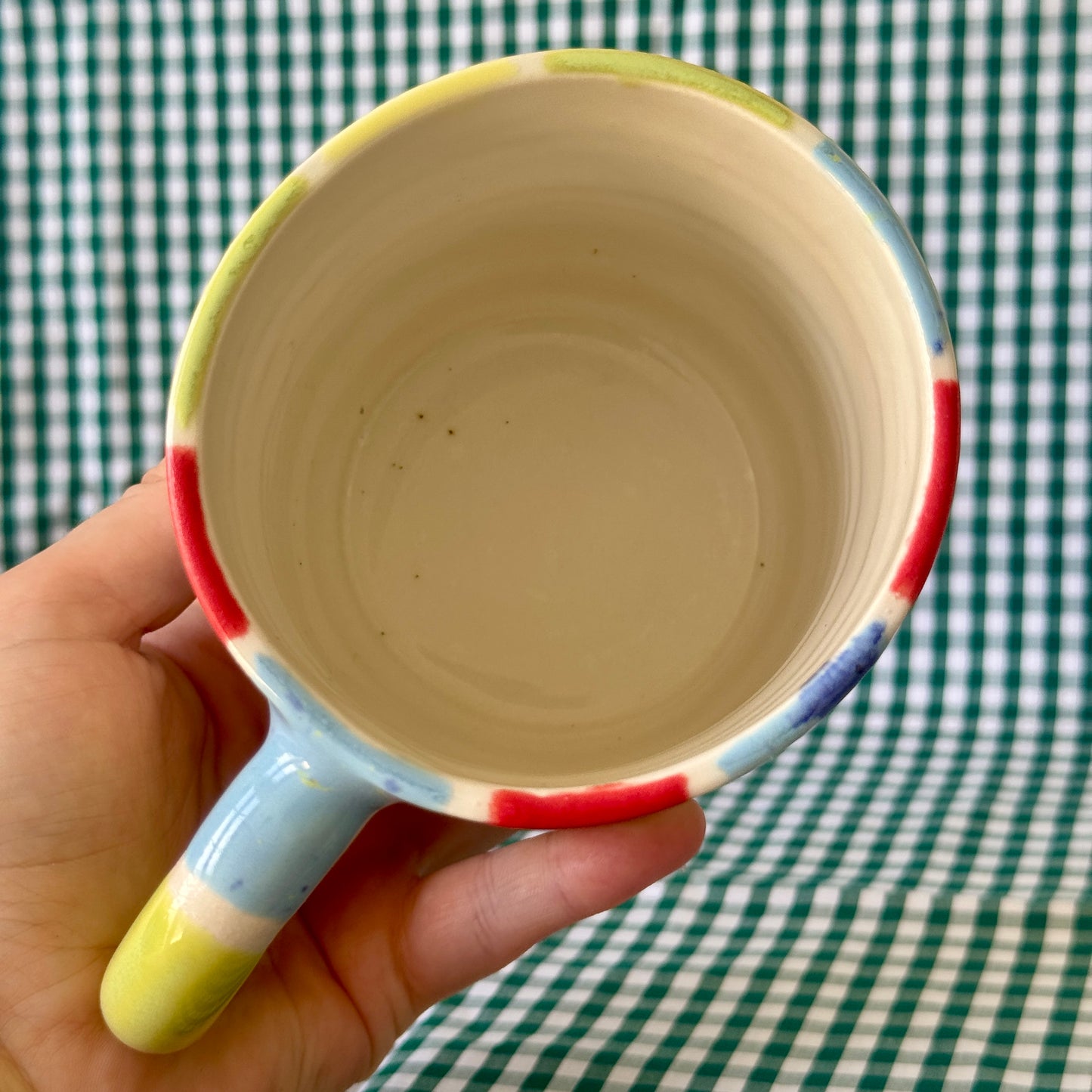 SECONDS - Be Gay Do Crime Mug - rainbow gingham large