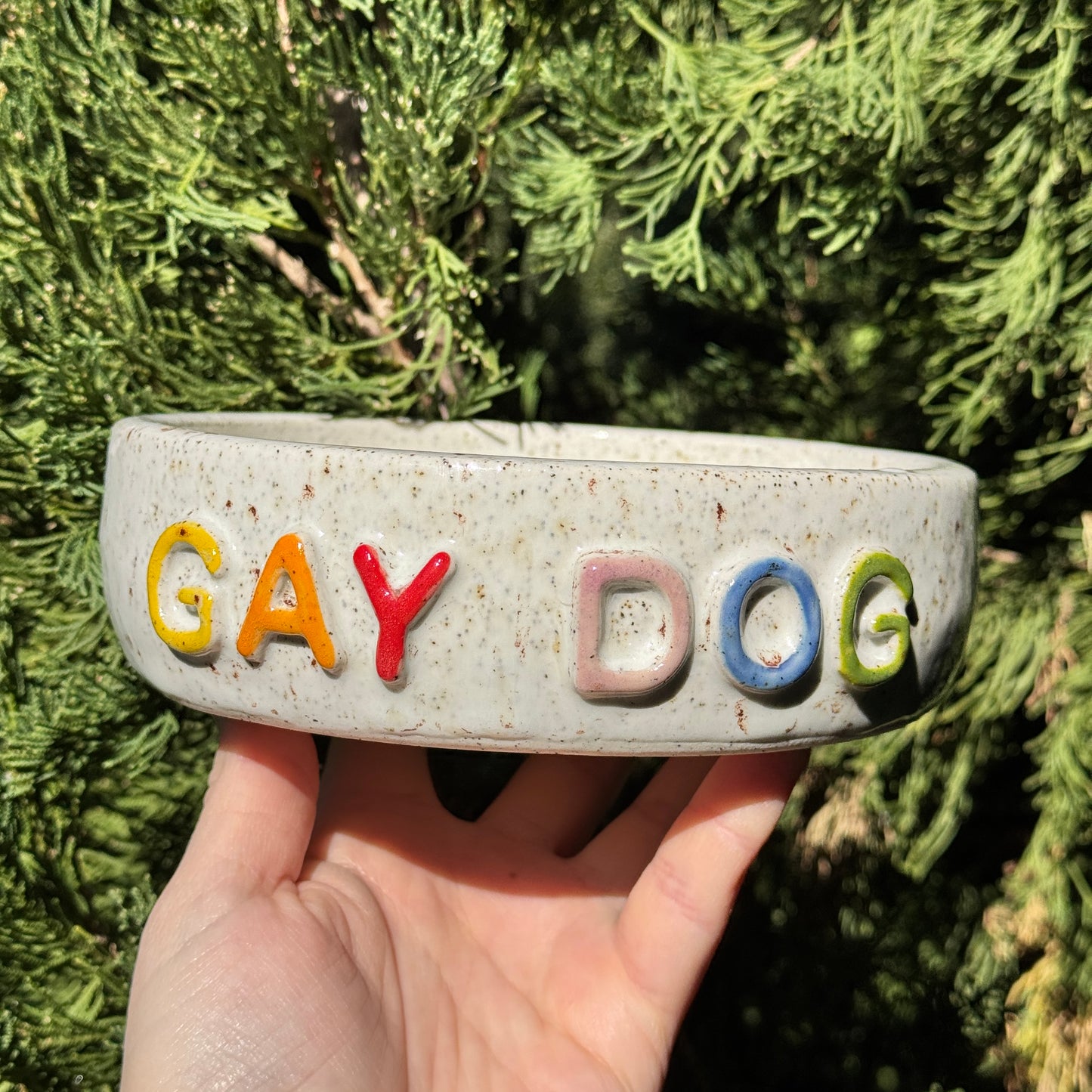 Gay Dog Pet Bowl - White Speckle