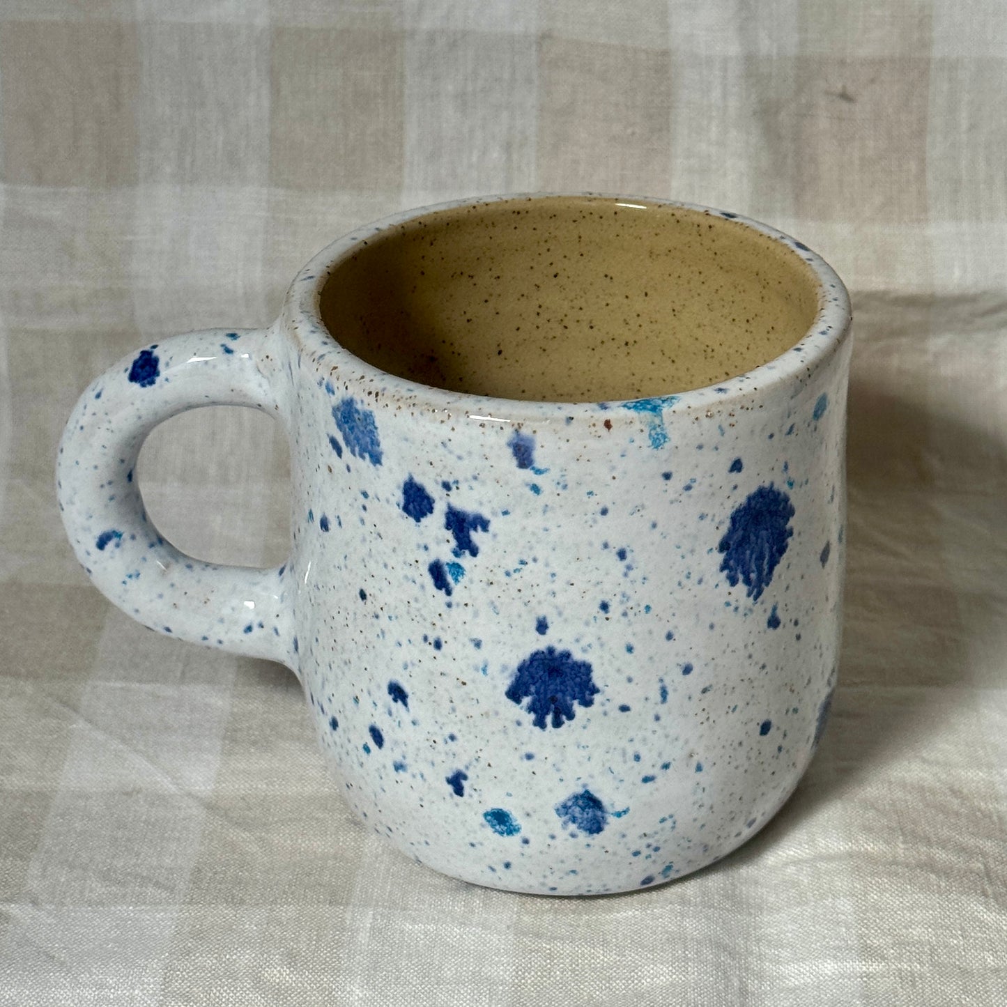 Dyke Mug - White Speckle with Blue