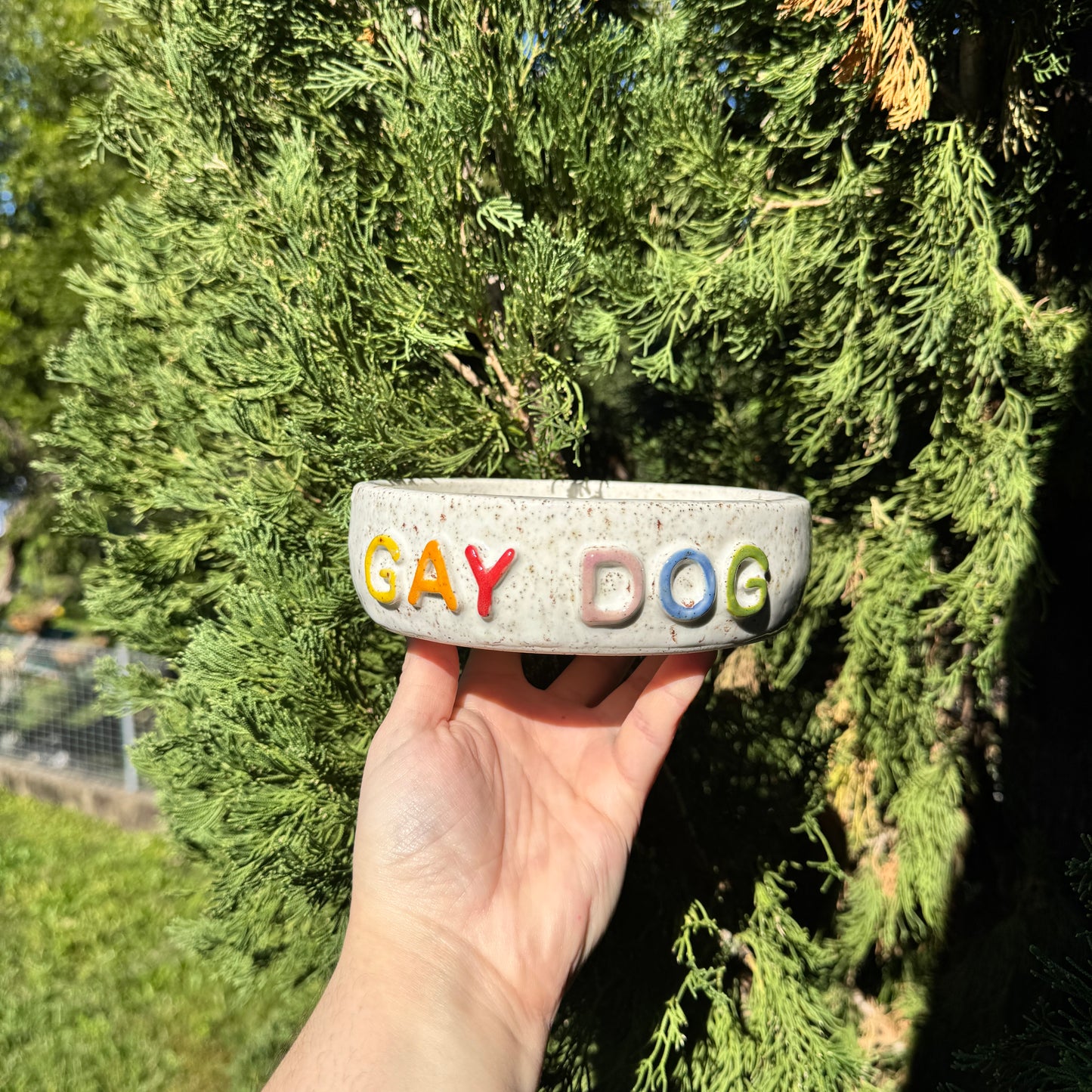 Gay Dog Pet Bowl - White Speckle