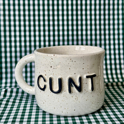 CUNT Mug - White Speckle - SECONDS
