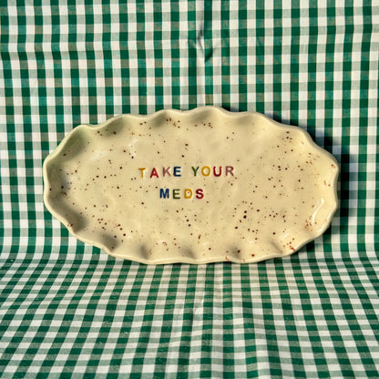 Take Your Meds - Trinket Dish - Rainbow - SECONDS