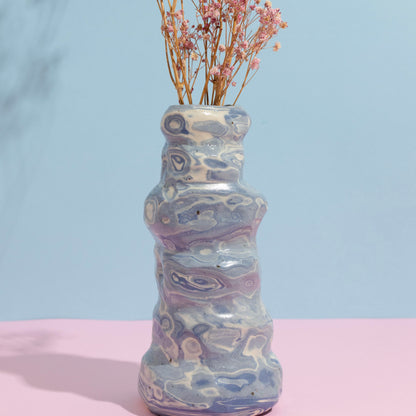 Blue Marbled Vase