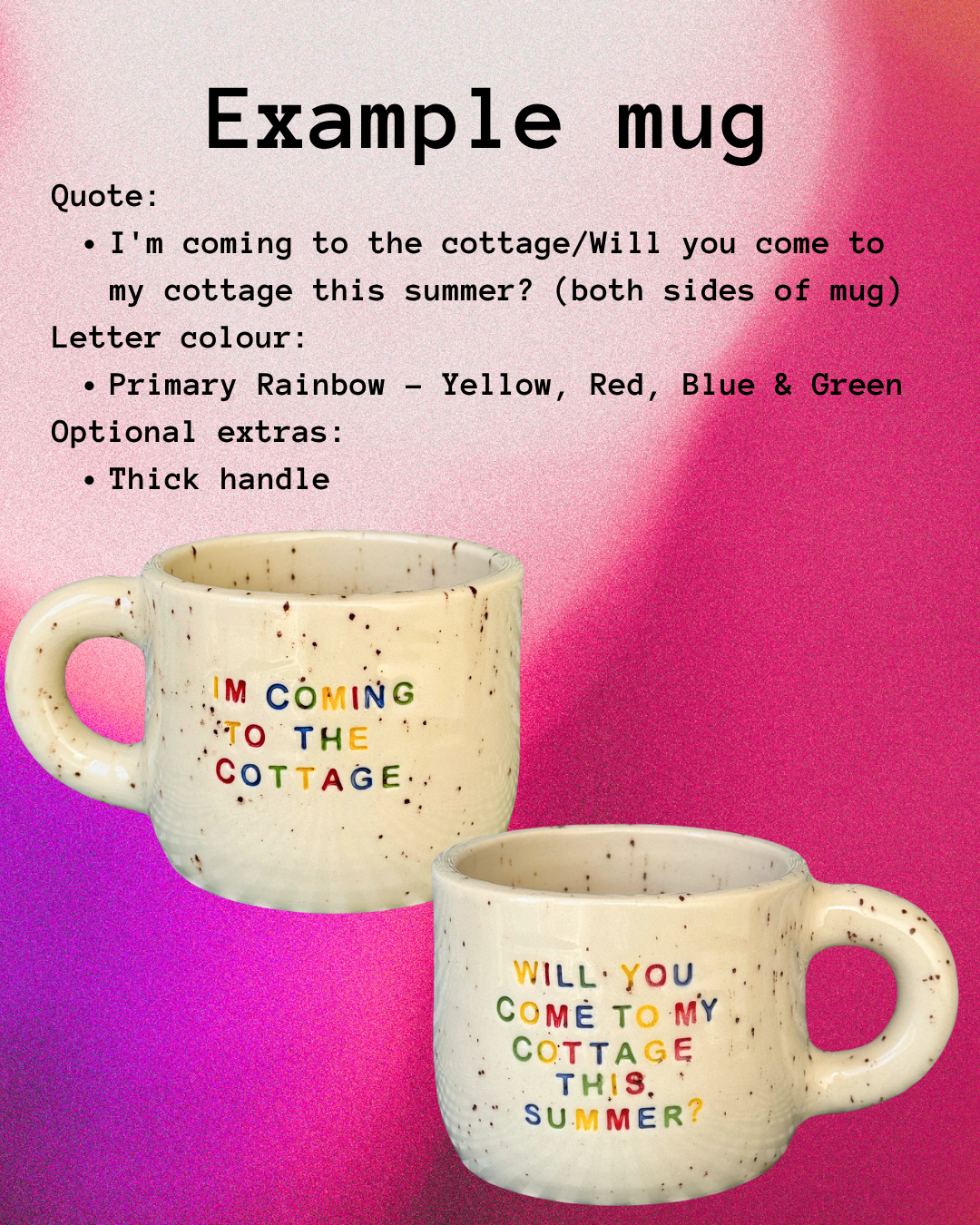 PREORDER - The OG with Speckles - I'm Coming to the Cottage Mug/Cup