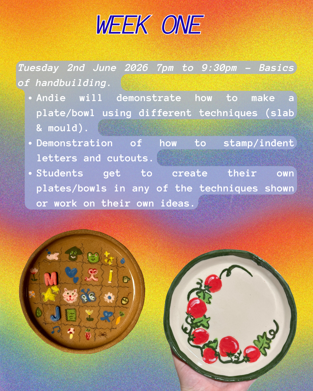 JUNE Ceramic Creative Handbuilding Workshops (5 week term) with Brisbane Lesbian Run Club - Queer Clay Club