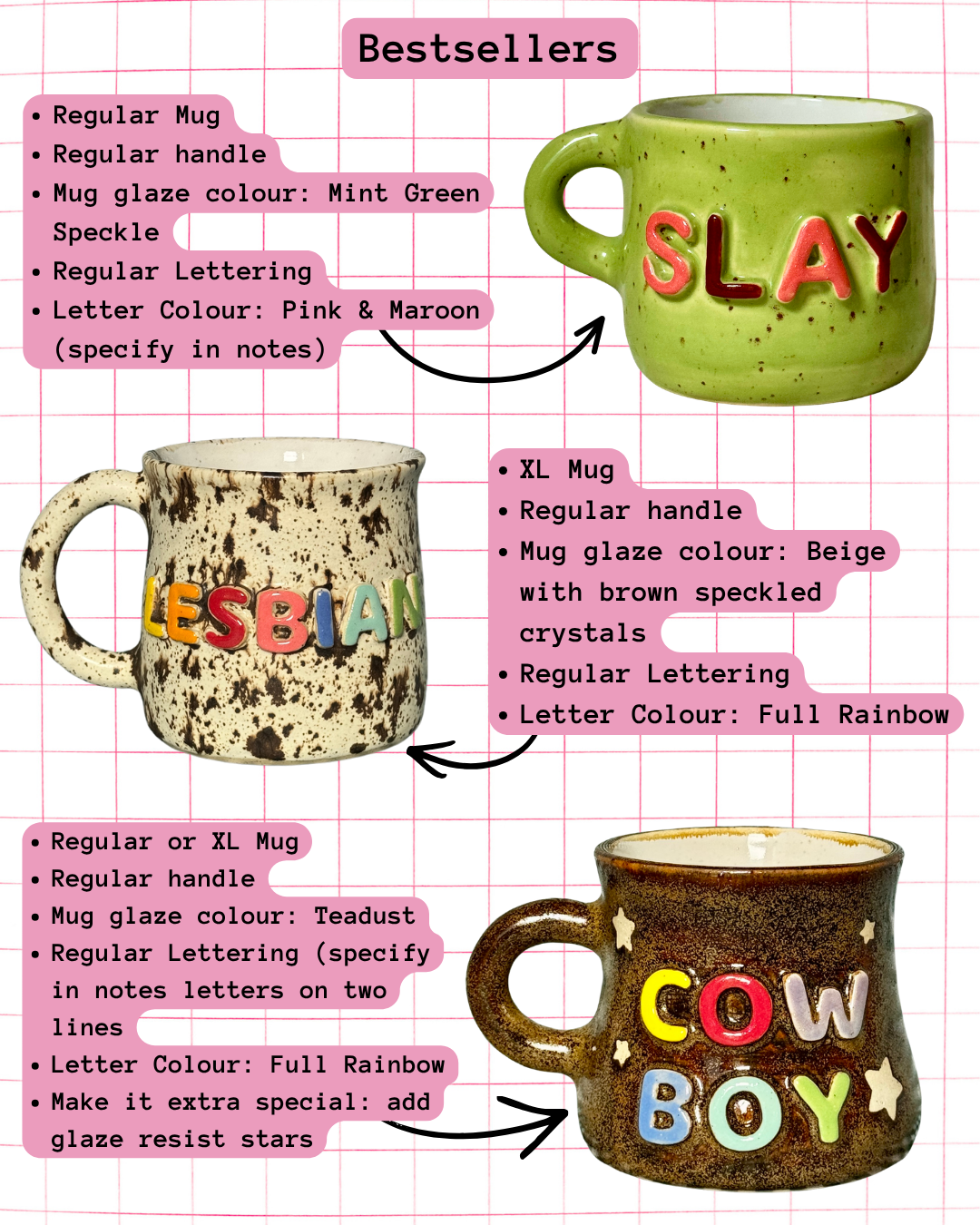 Custom Word Mugs & Cups - PREORDER
