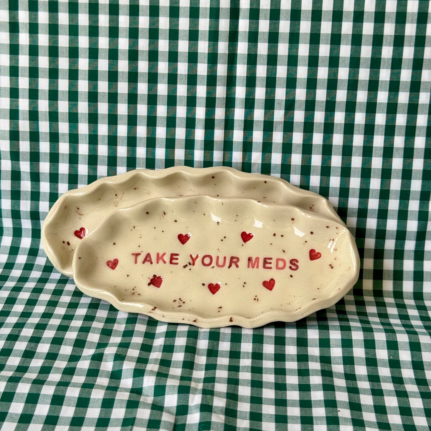 Take Your Meds - Trinket Dish - Pink and Red