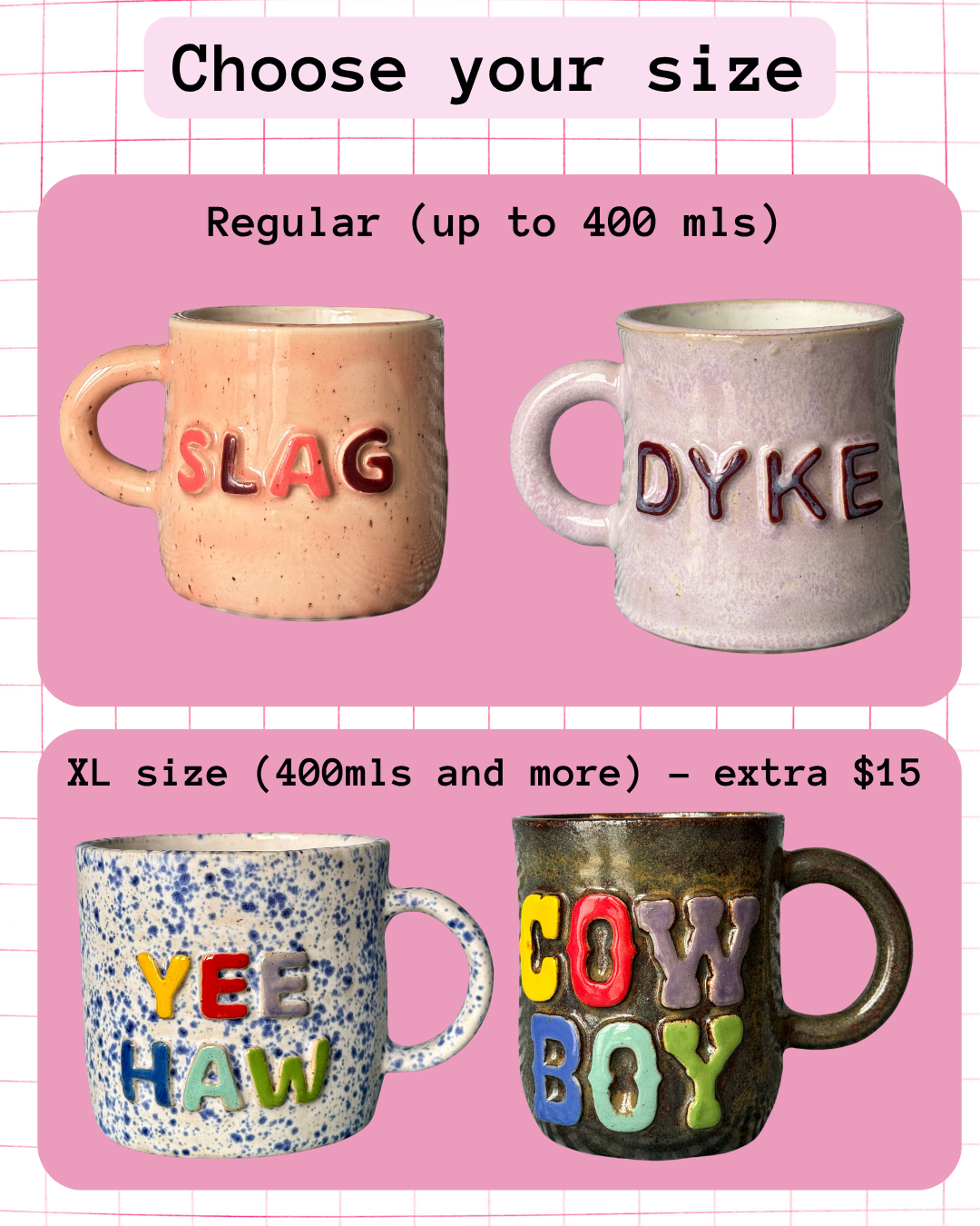 Custom Word Mugs & Cups - PREORDER