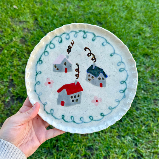 House Plate - Grey & Green