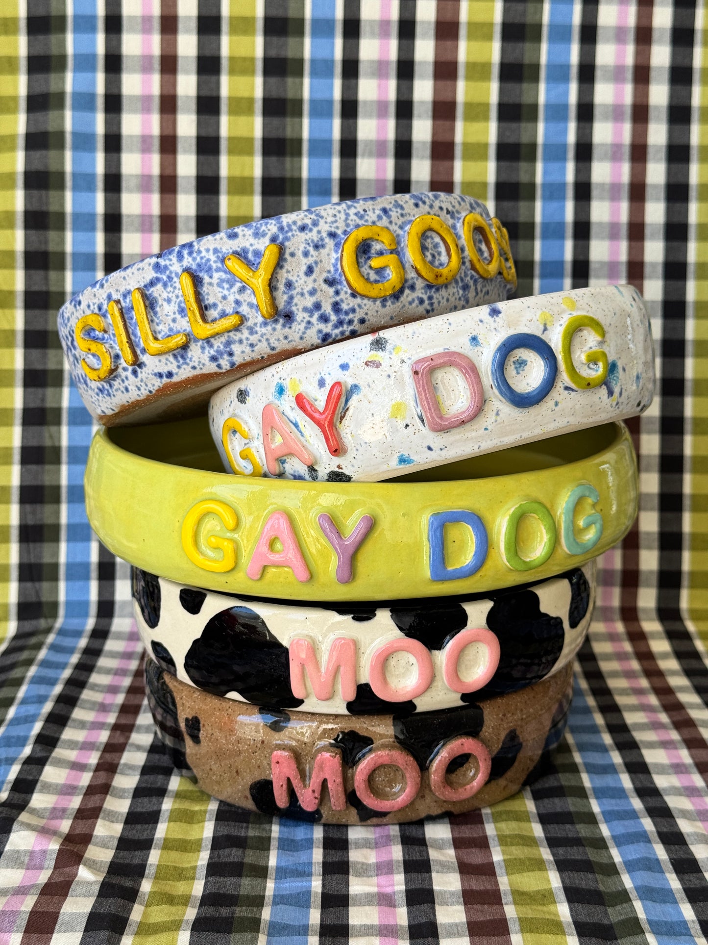 Gay Dog Pet Bowl - White Coloured Speckle