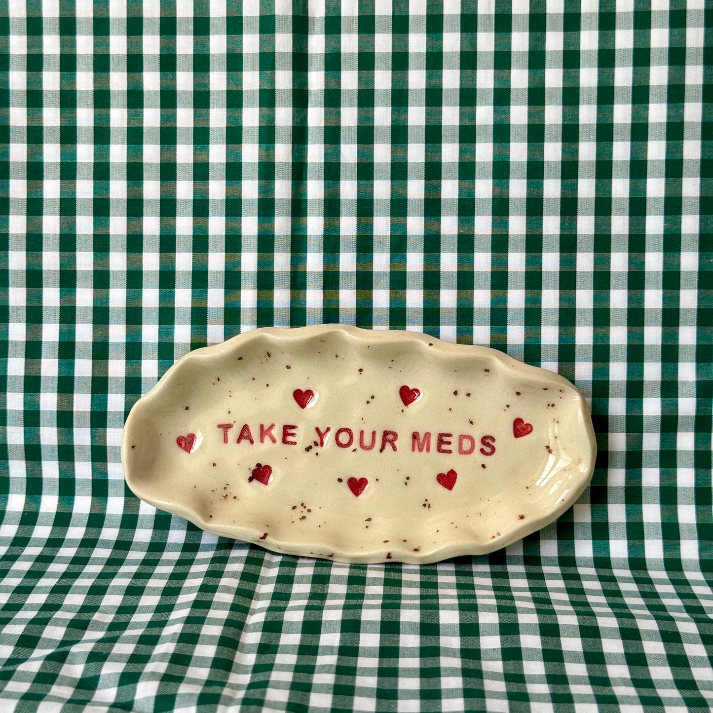 Take Your Meds - Trinket Dish - Pink and Red