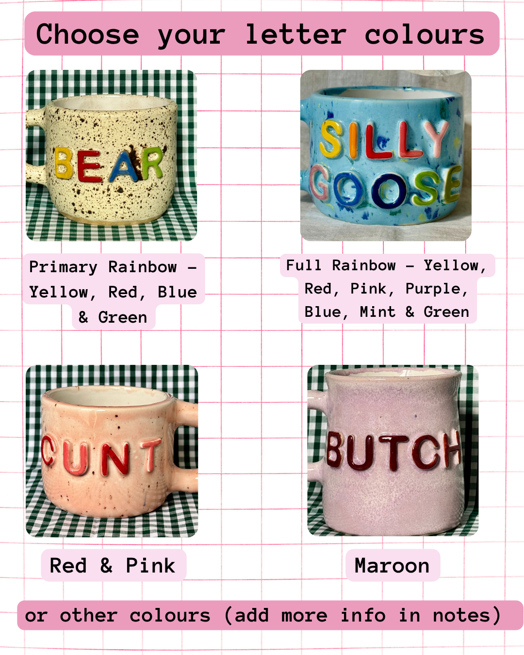 Custom Word Mugs & Cups - PREORDER
