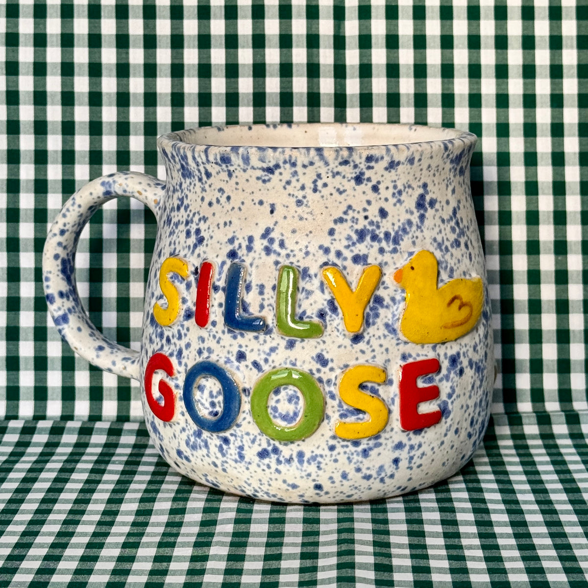 Silly Goose Mug - Blue Splatter