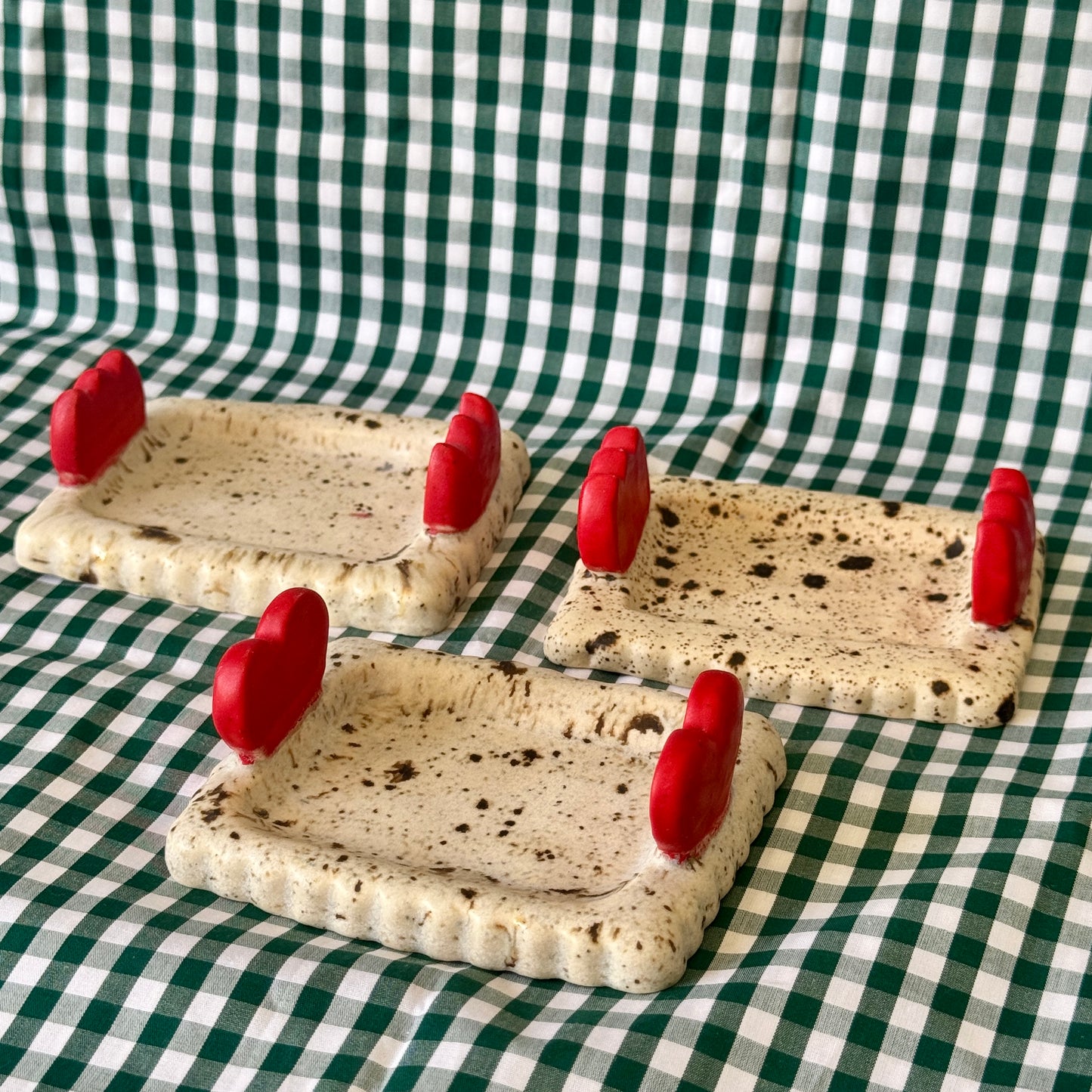 Heart & Tulip Paintbrush Rest/Trinket Dish - SECONDS