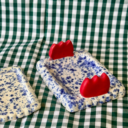 Heart & Tulip Paintbrush Rest/Trinket Dish - SECONDS