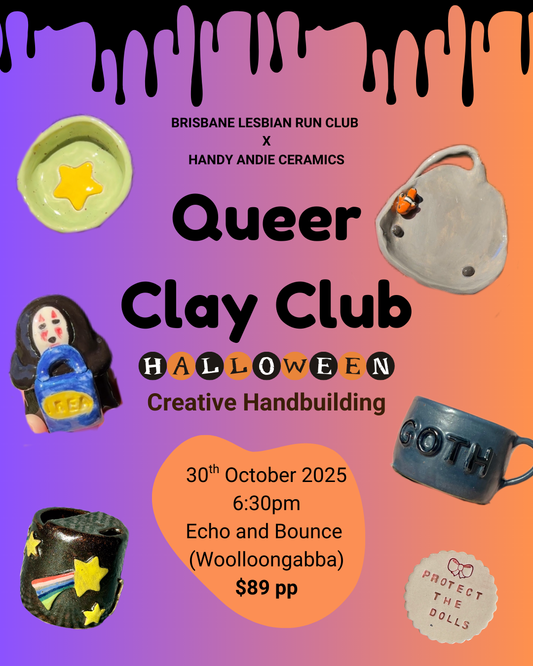 Queer Clay Club - Halloween Creative Handbuilding with Brisbane Lesbian Run Club