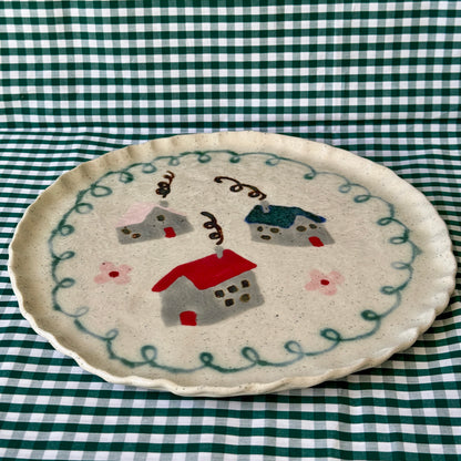 House Plate - Grey & Green