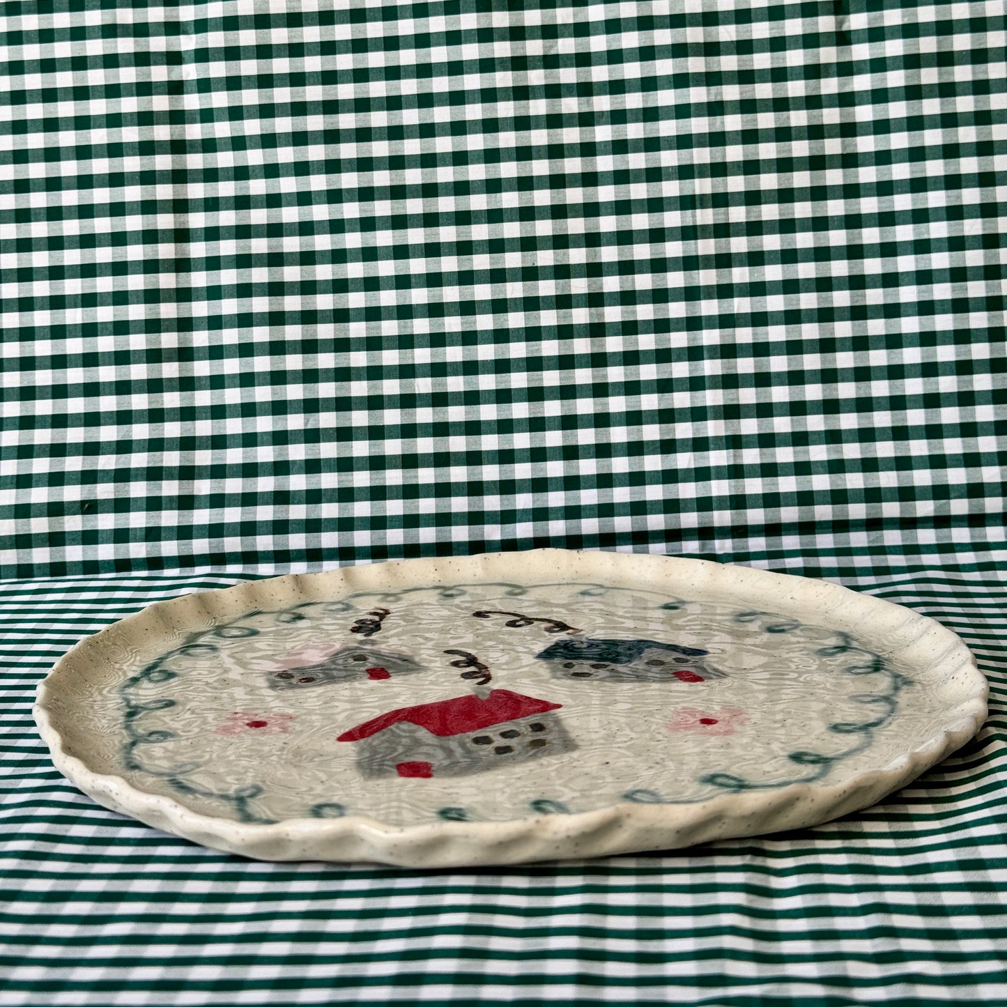 House Plate - Grey & Green