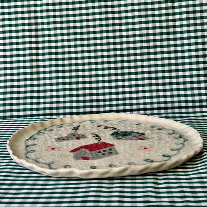 House Plate - Grey & Green