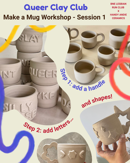 Queer Clay Club - Make a Mug (two sessions) with BNE Lesbian Run Club