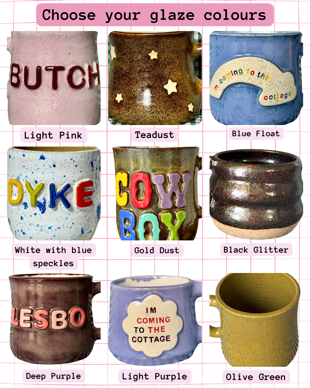 Custom Word Mugs & Cups - PREORDER
