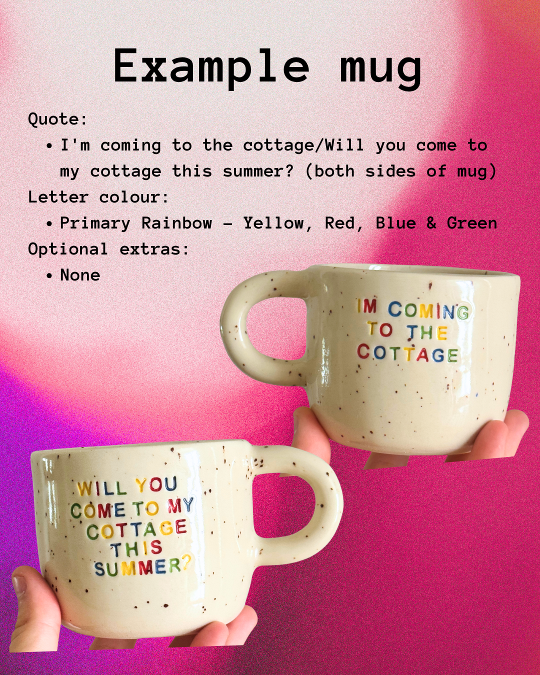 PREORDER - The OG with Speckles - I'm Coming to the Cottage Mug/Cup