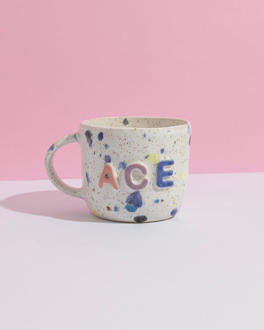 Ace Mug - White Colourful Speckle