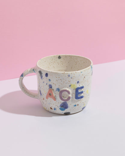 Ace Mug - White Colourful Speckle