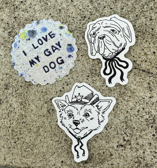 Gay Dog Sticker set