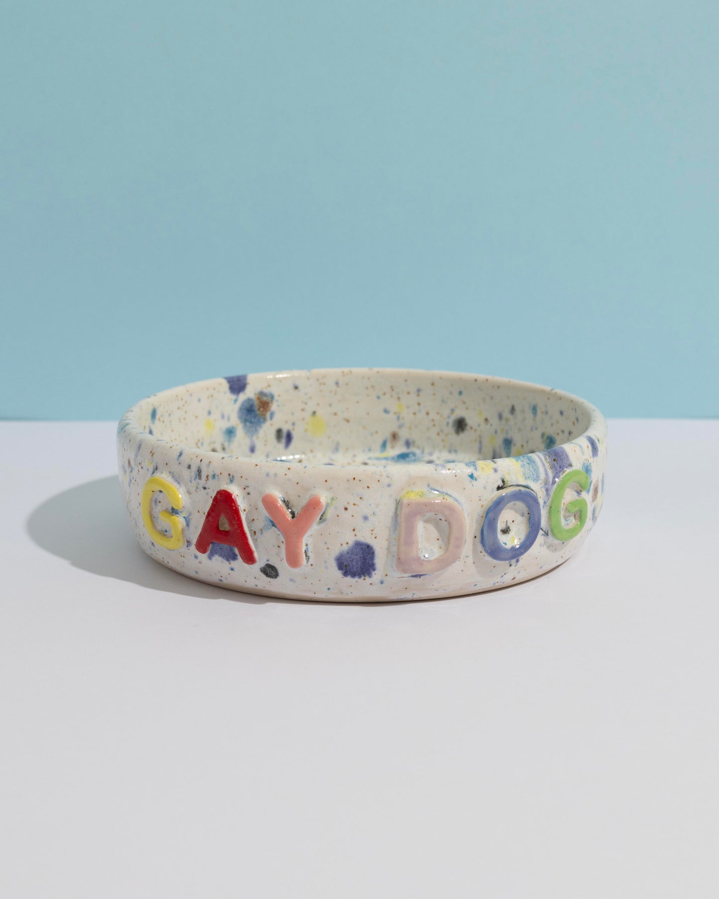 Gay Dog Bowl - White Coloured Speckle