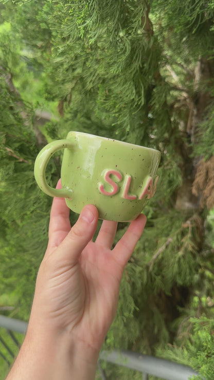 Slag Mug - Green Speckle